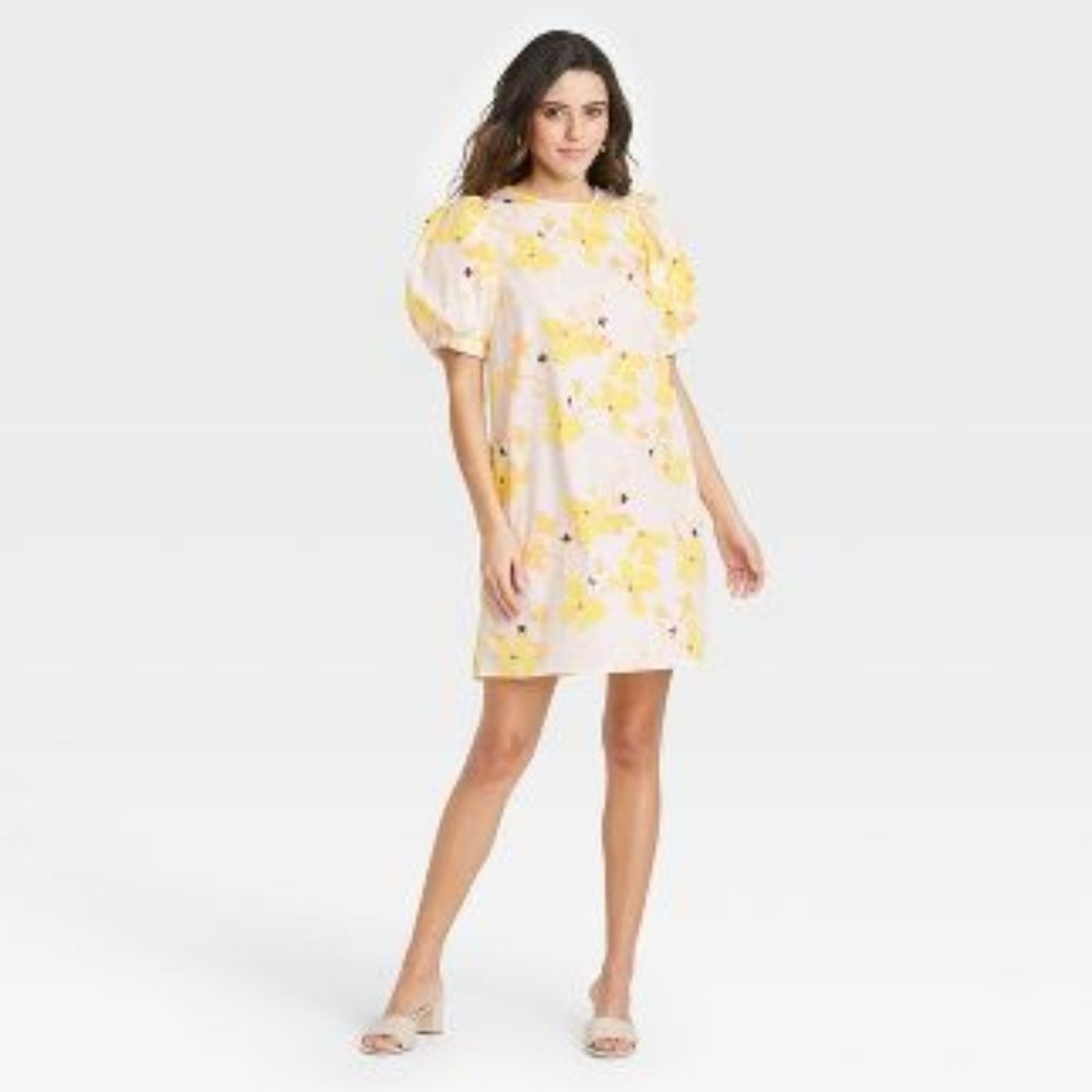 A new Day Womens Puff short sleeve dress XL NWT